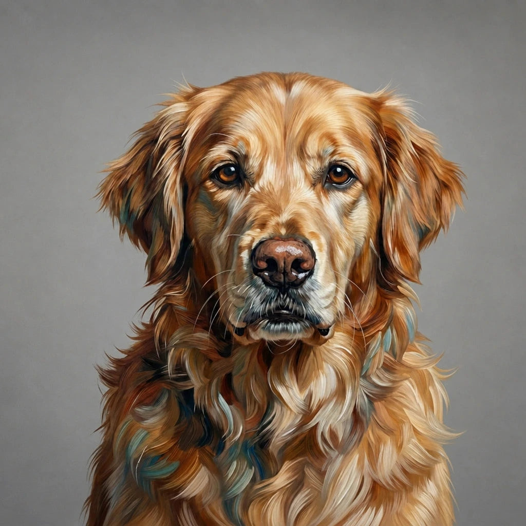 Custom Pet Portrait Print on Canvas with Frame From Your Photo