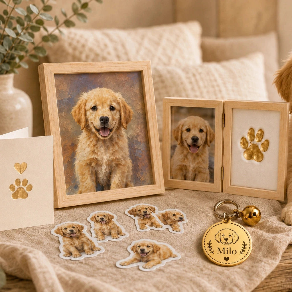 Welcome Home Pet Memory Set – Paw Print Kit, Custom Stickers & Personalized Keepsakes