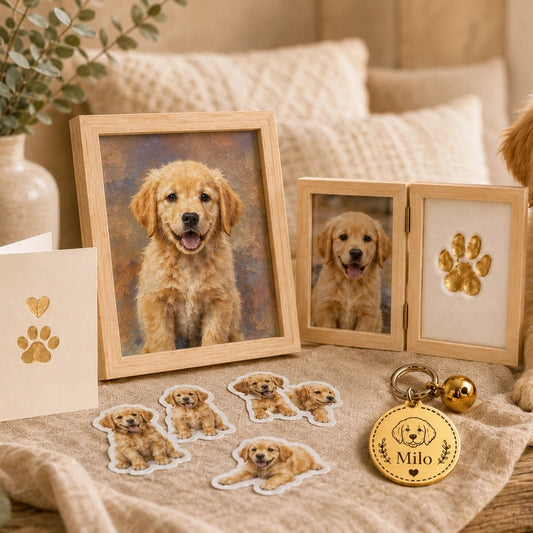 Welcome Home Pet Memory Set – Paw Print Kit, Custom Stickers & Personalized Keepsakes