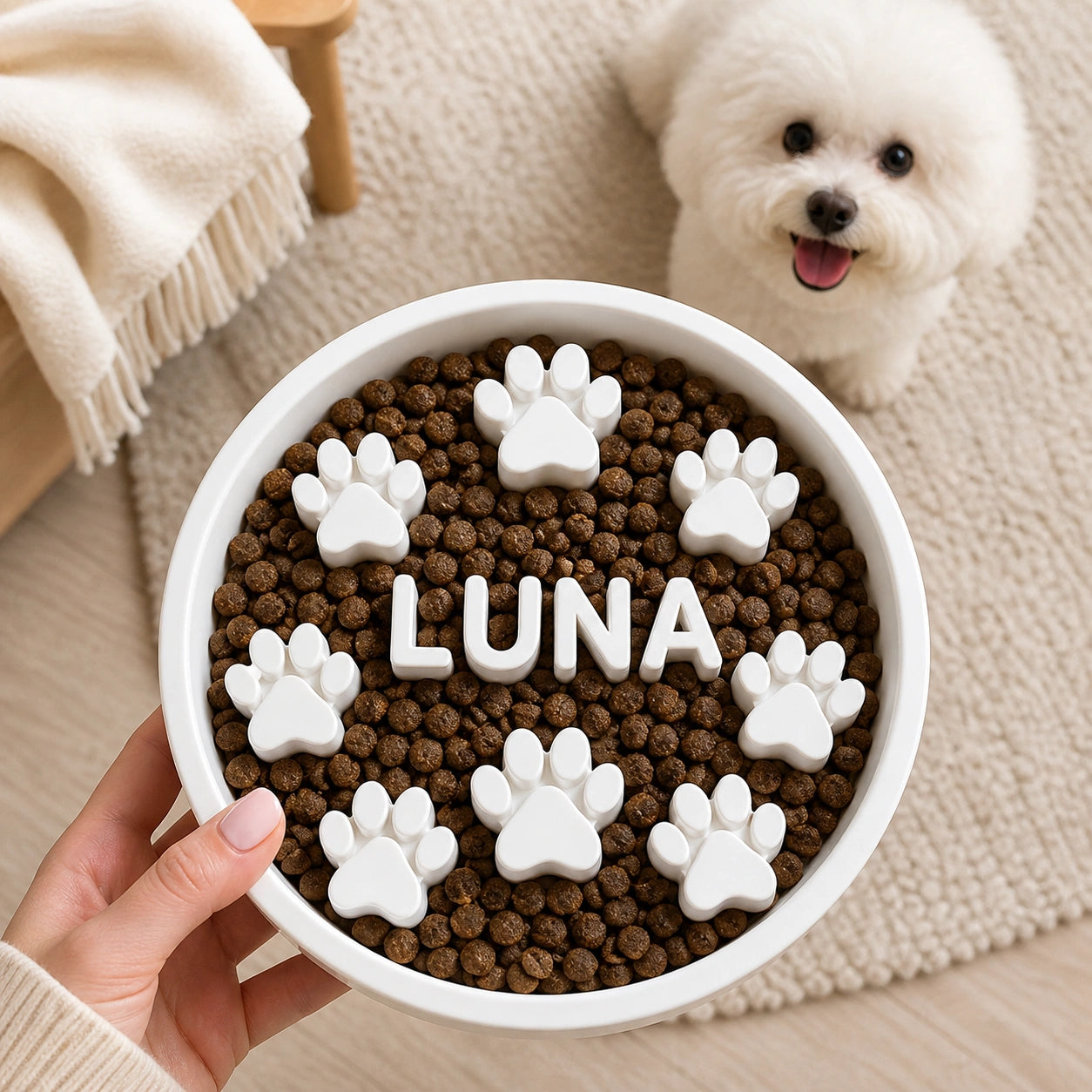 Custom Paw Slow Feeder Bowl