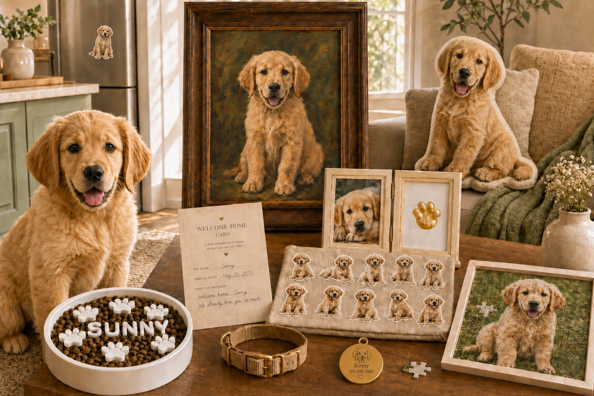 A hand-painted pet portrait