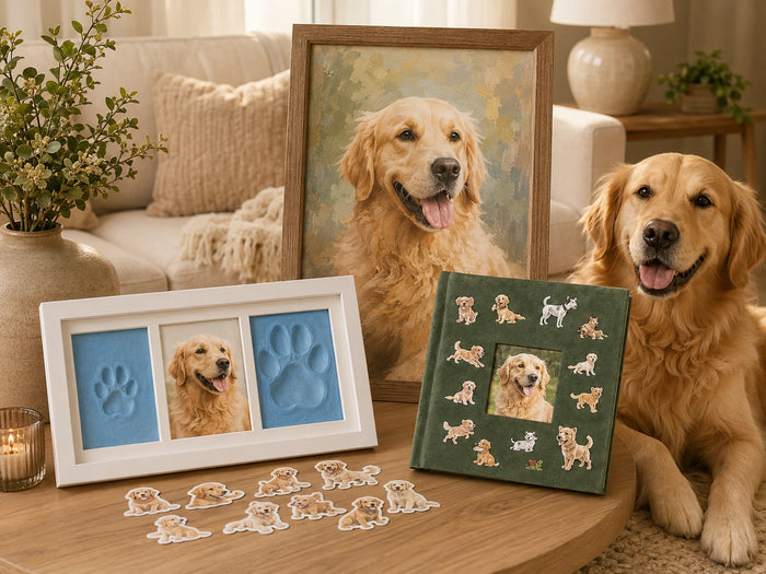 Growing Memories Pet Set – Paw Print Kit, Memory Album & Custom Stickers