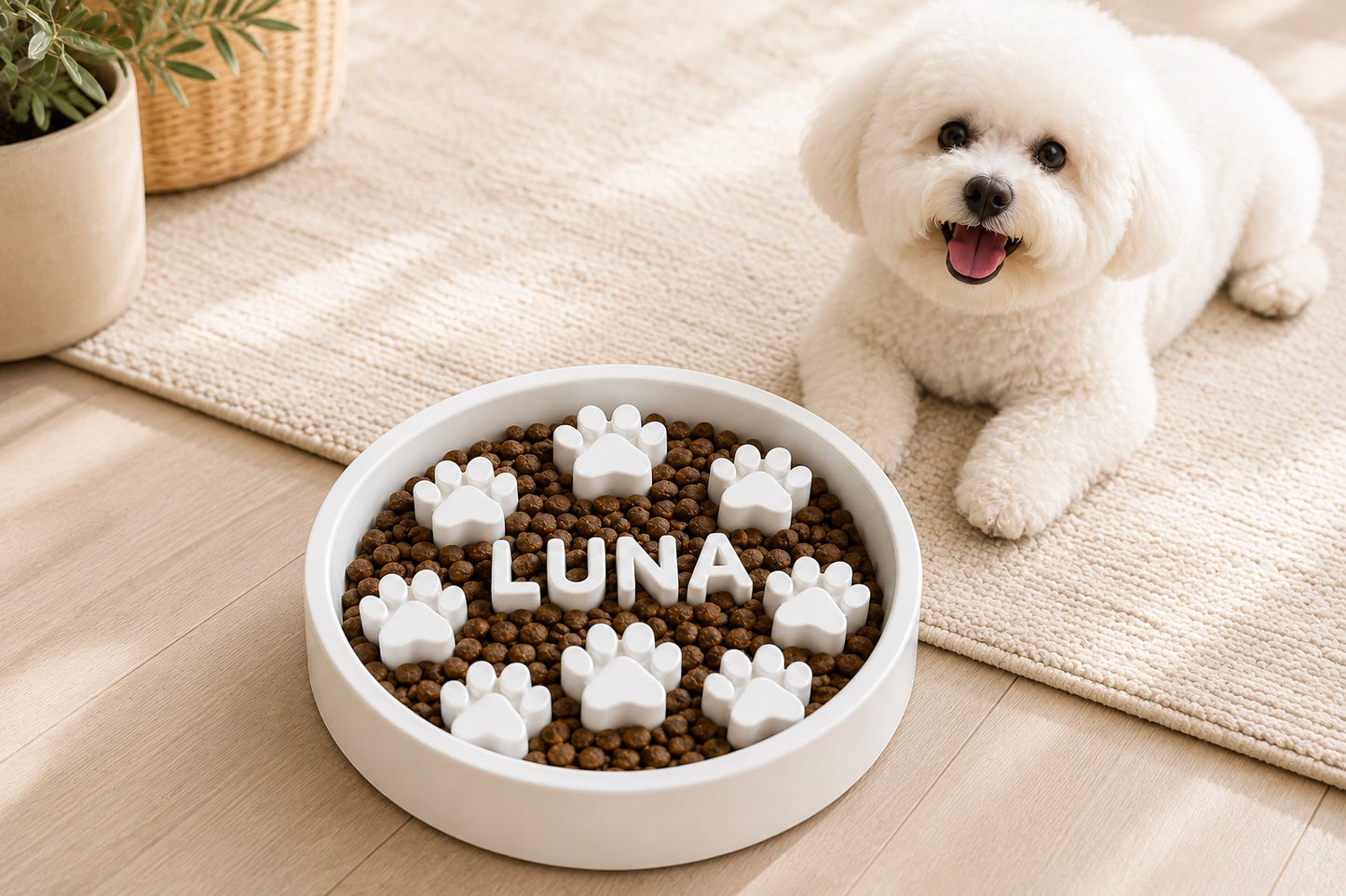 Custom Paw Slow Feeder Bowl
