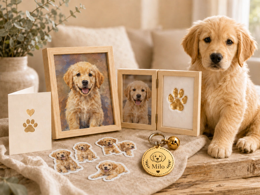 Welcome Home Pet Memory Set – Paw Print Kit, Custom Stickers & Personalized Keepsakes