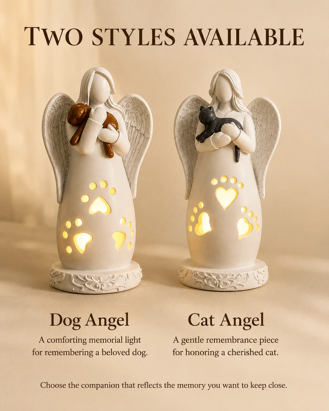 Pet Memorial Angel LED Candle Light