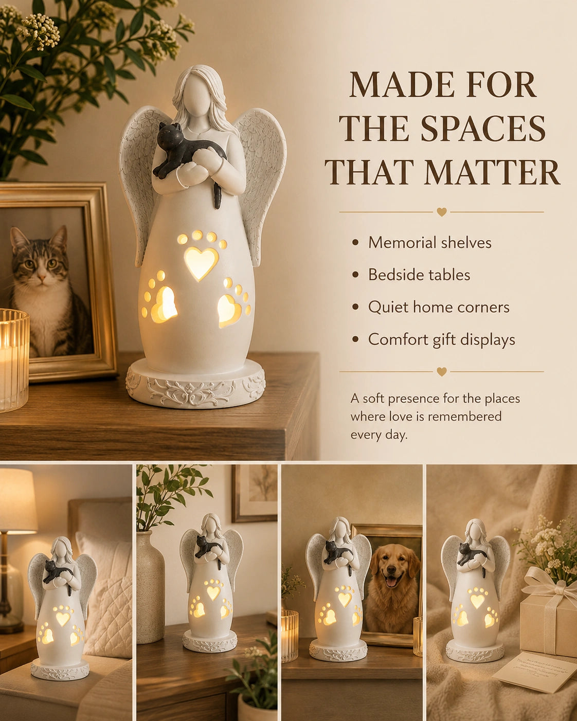 Pet Memorial Angel LED Candle Light