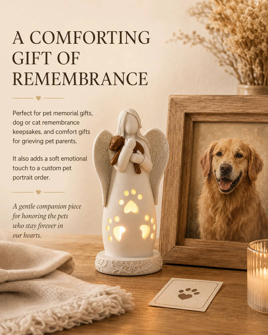 Pet Memorial Angel LED Candle Light