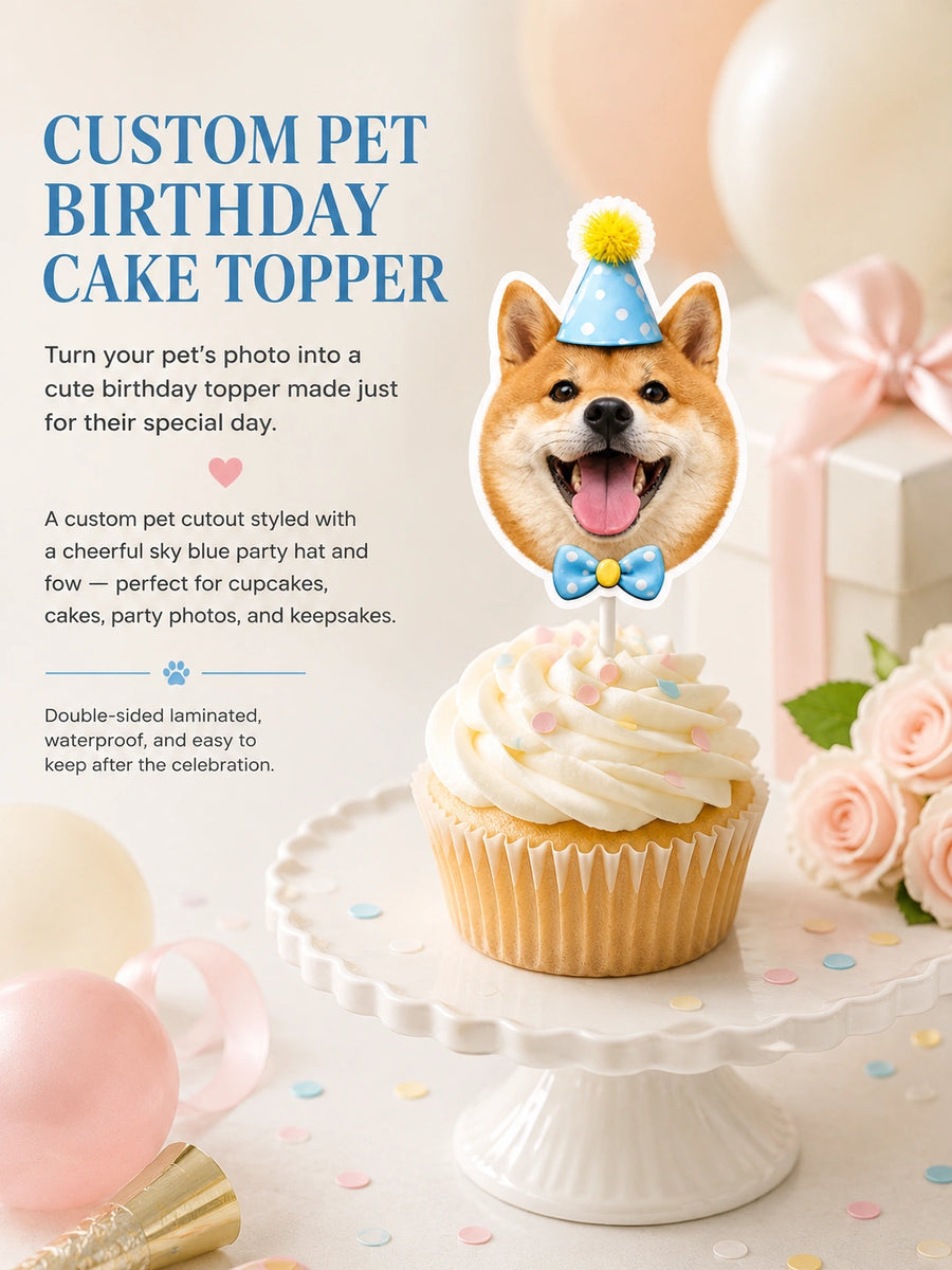 Custom Pet Birthday Cake Topper