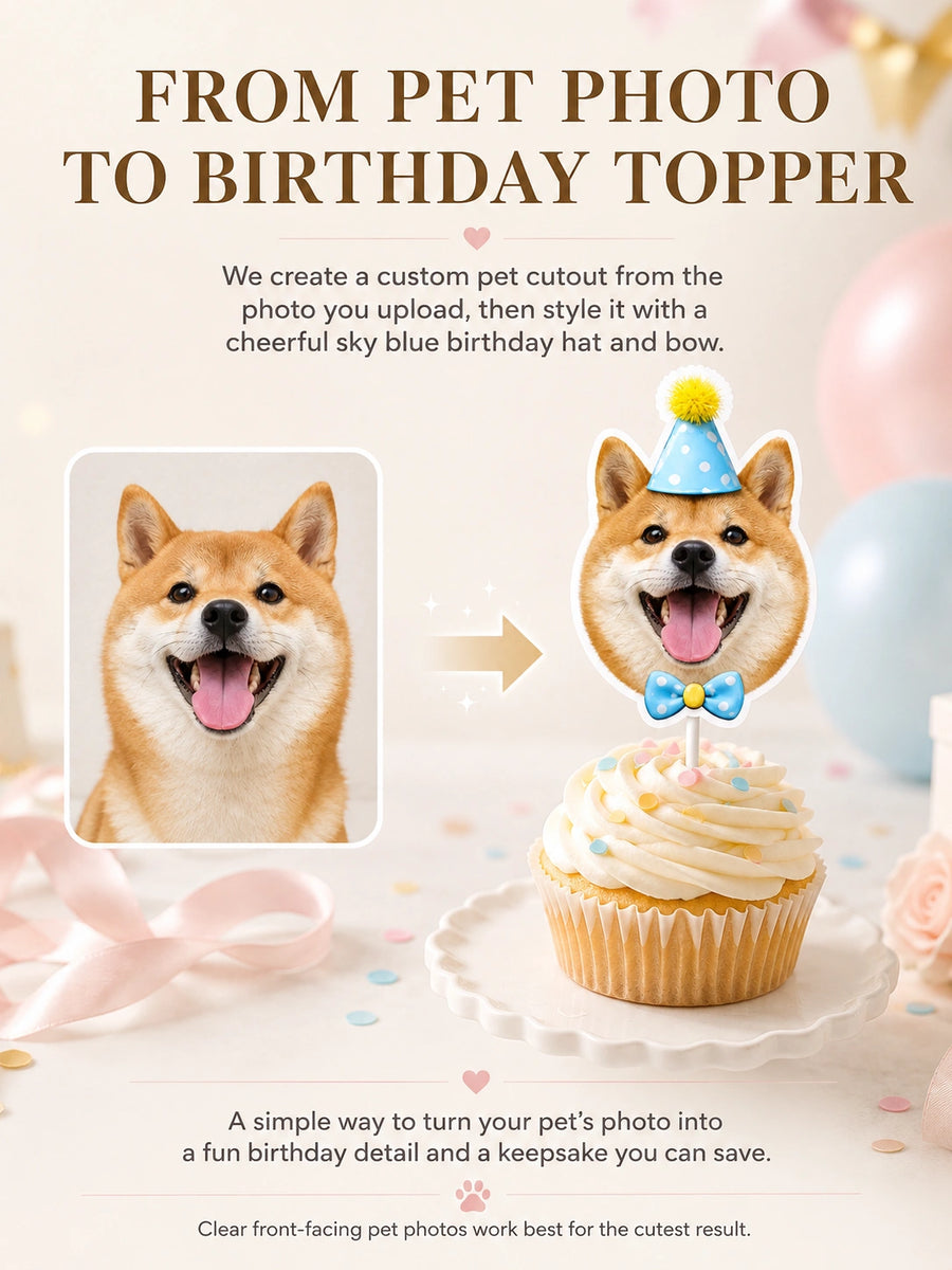 Custom Pet Birthday Cake Topper