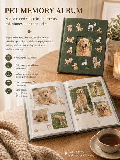 Growing Memories Pet Set – Paw Print Kit, Memory Album & Custom Stickers
