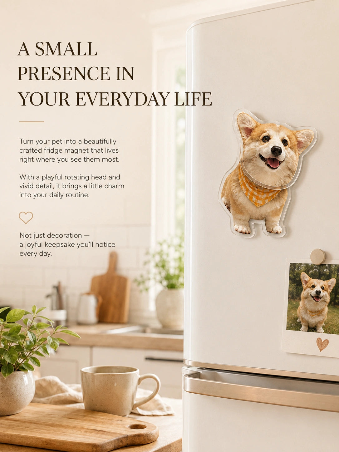 Custom Pet Fridge Magnet (Rotating Head)