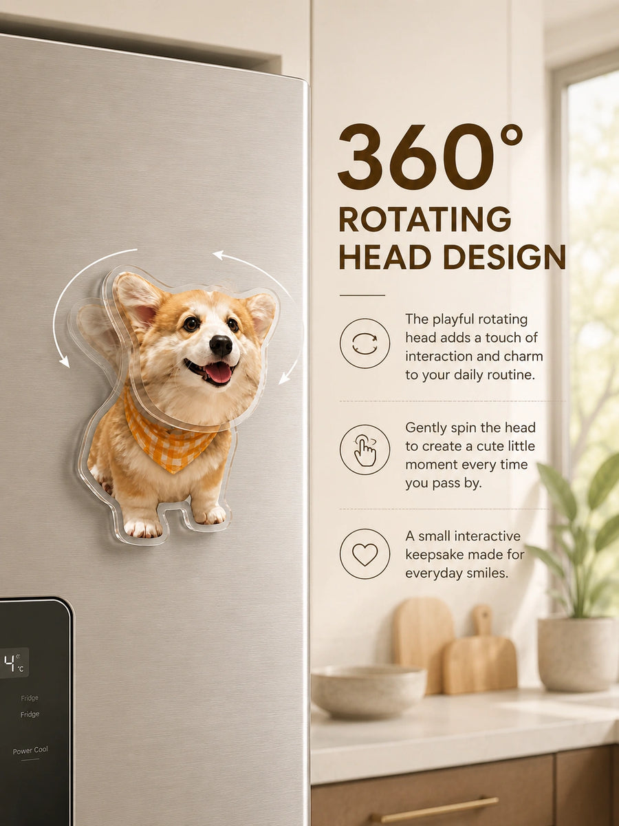 Custom Pet Fridge Magnet (Rotating Head)
