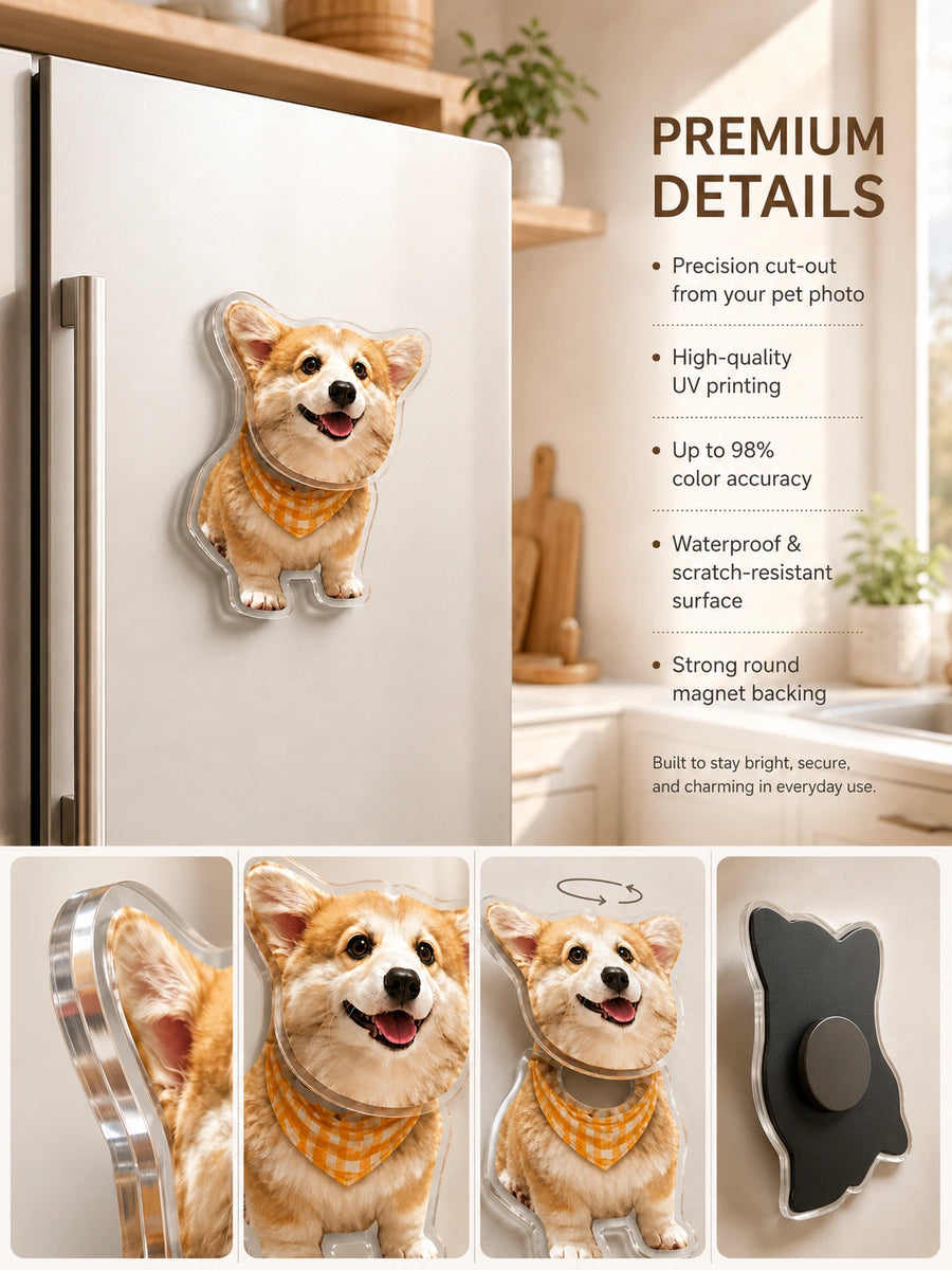 Custom Pet Fridge Magnet (Rotating Head)