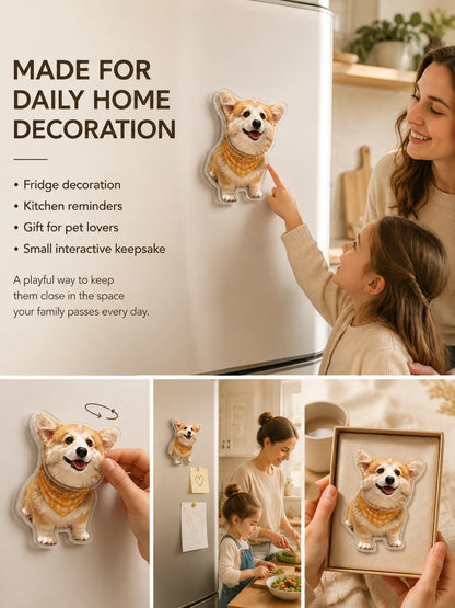 Custom Pet Fridge Magnet (Rotating Head)