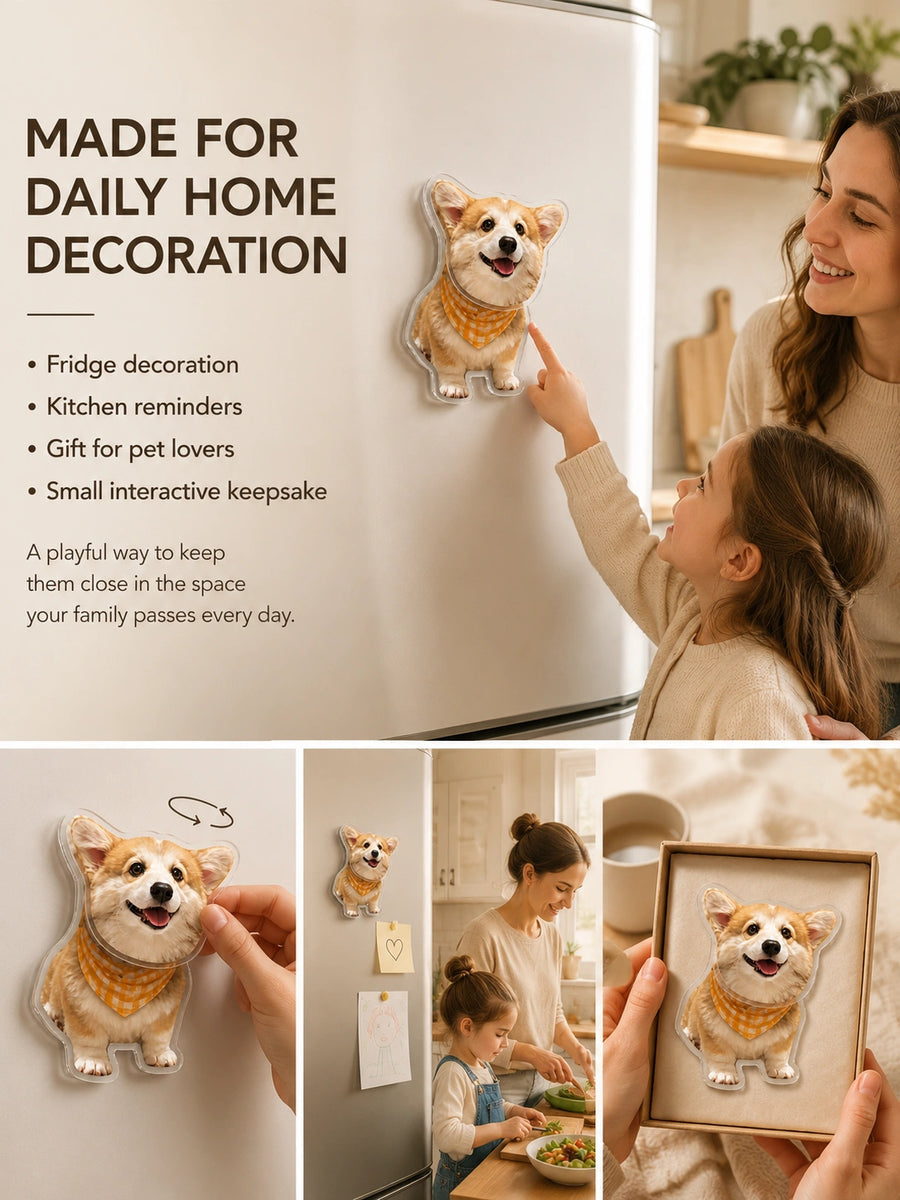 Custom Pet Fridge Magnet (Rotating Head)