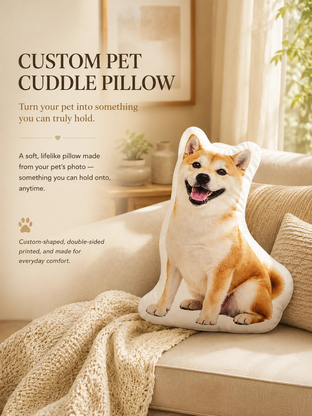 Custom Pet Cuddle Pillow