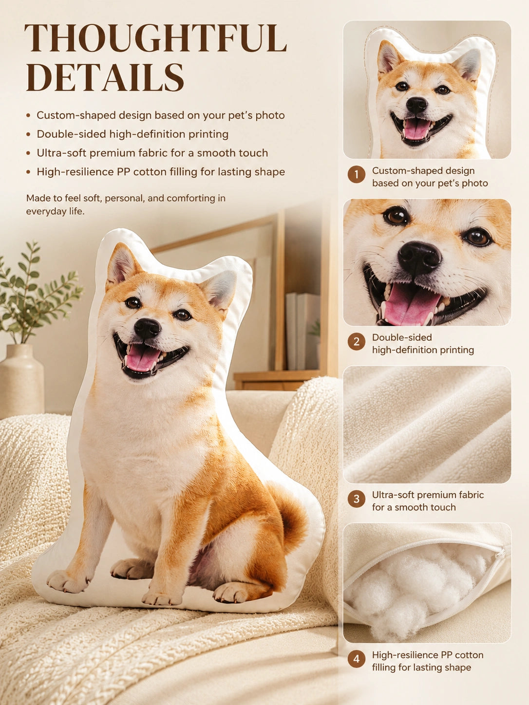Custom Pet Cuddle Pillow