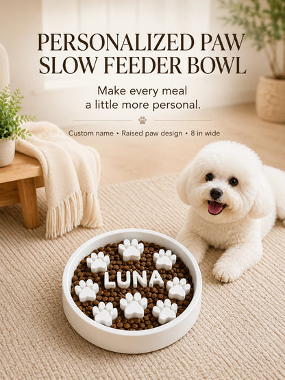 Custom Paw Slow Feeder Bowl
