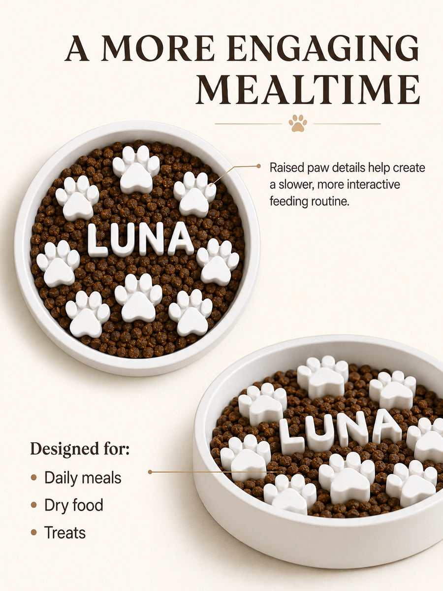 Custom Paw Slow Feeder Bowl