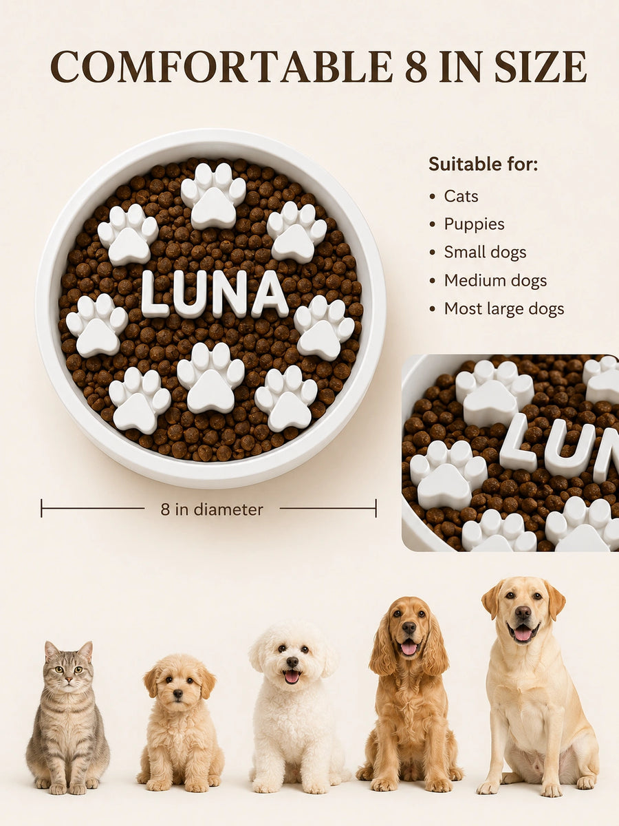 Custom Paw Slow Feeder Bowl