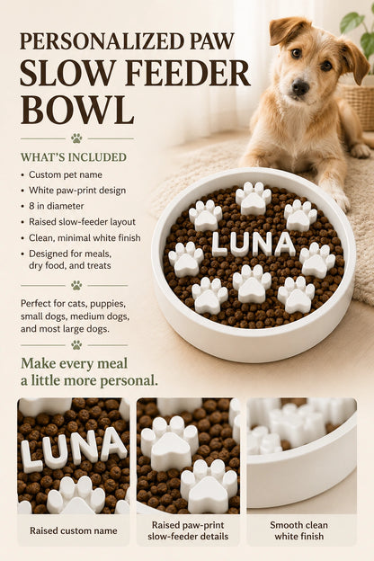 Custom Paw Slow Feeder Bowl