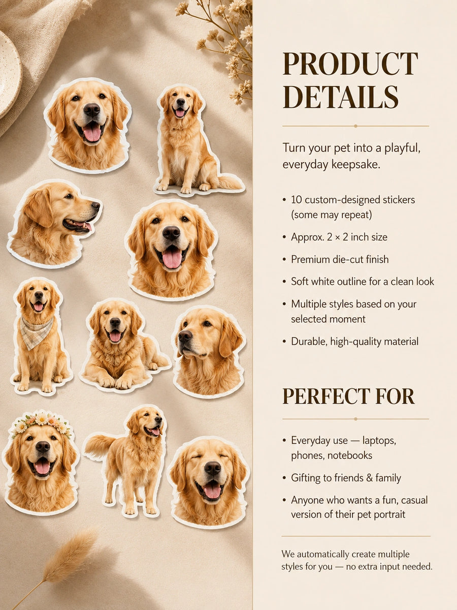 Custom Pet Sticker Set (10 pcs)