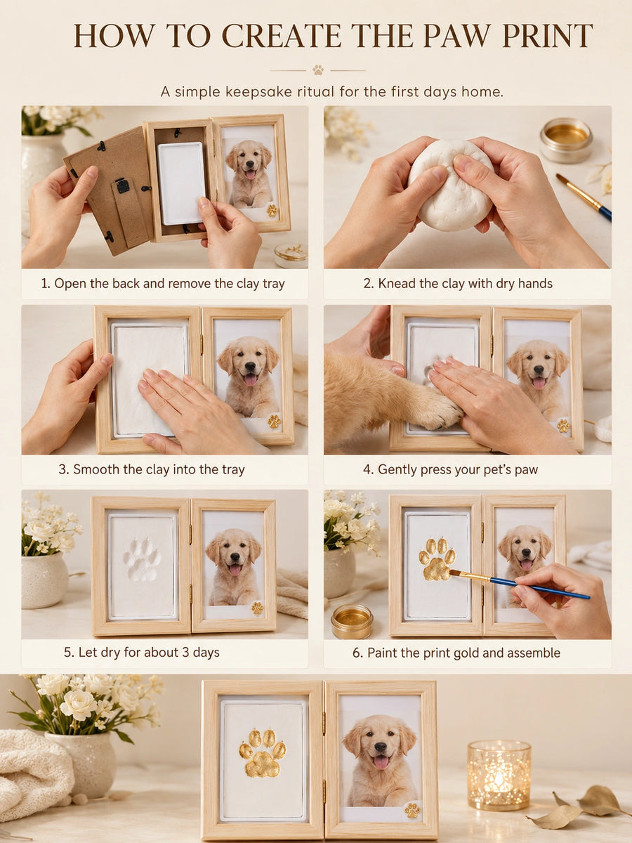 Welcome Home Pet Memory Set – Paw Print Kit, Custom Stickers & Personalized Keepsakes