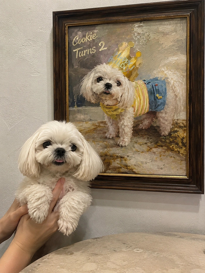 Customer pet portrait review photo